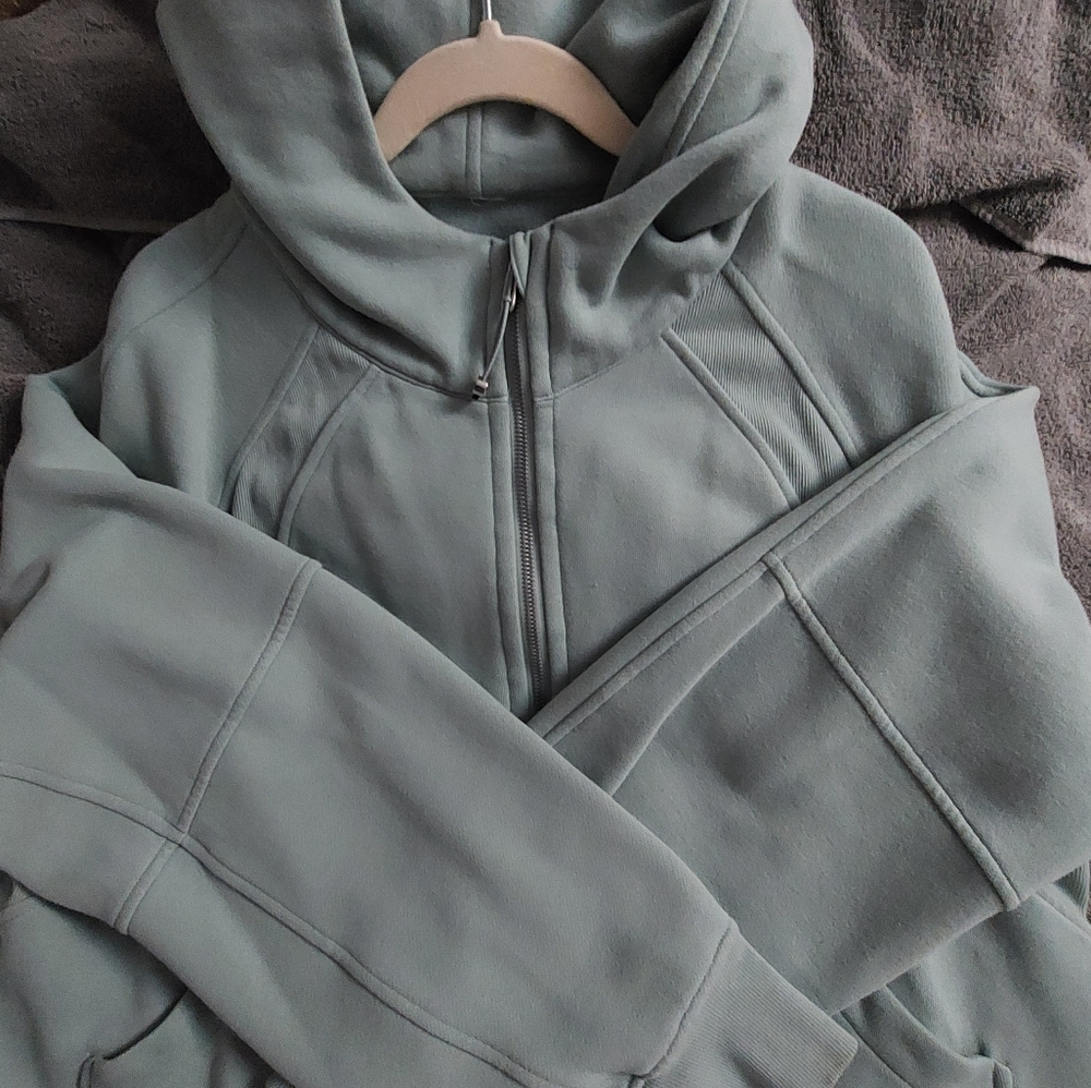 Seafoam green full zip hoodie